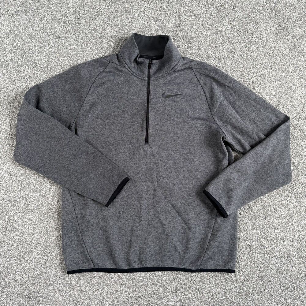 Nike Dri-Fit 1/4 Zip Jacket Therma Pullover Men’s Golf Gray Size Medium